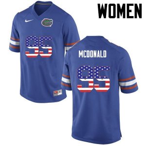 Women's Florida Gators #95 Ray McDonald NCAA Nike Blue USA Flag Fashion Authentic Stitched College Football Jersey MHJ7762TY